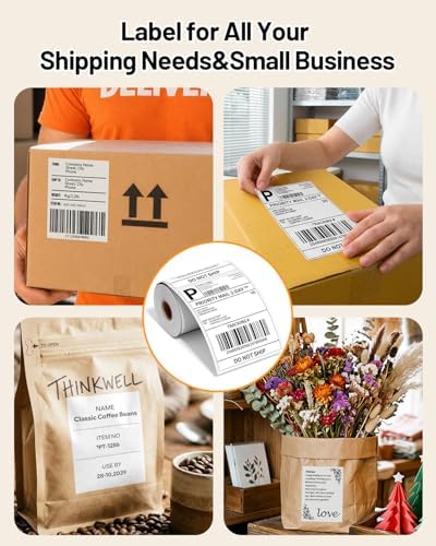 Phomemo D420D Shipping Label Printer & Packs of 250pcs 4x6 Thermal Labels - Image 9