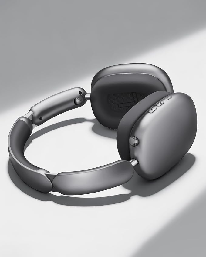 Wentronic Y02 Active Noise Cancelling Wireless Headphones, Grey | Over-Ear, Bluetooth, 60H Playtime,Crystal Clear Calls, Hi-Res Audio, Big Bass, Foldable Lightweight for Travel Home Office - Image 2