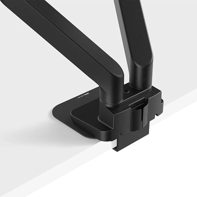 BenQ ErgoArm BDH01 Dual Monitor Arm for 2 Screens Up to 35'' & 44lbs. Black | VESA 75×75, 100×100. Fits desk 12–45mm thick. Heavy duty. Reinforcement plate desktop protect. Top mounting - clamp & grommet - Image 7
