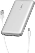 Belkin 10000mAh 15W 3 Port Power Bank, USB A to USB C Cable Included | Fast Charging, iPhone 17, Samsung Galaxy, Pixel, Airpods, iPad, Nintendo Switch 2, Battery Pack, USB C Port, USB A Port by Unknown