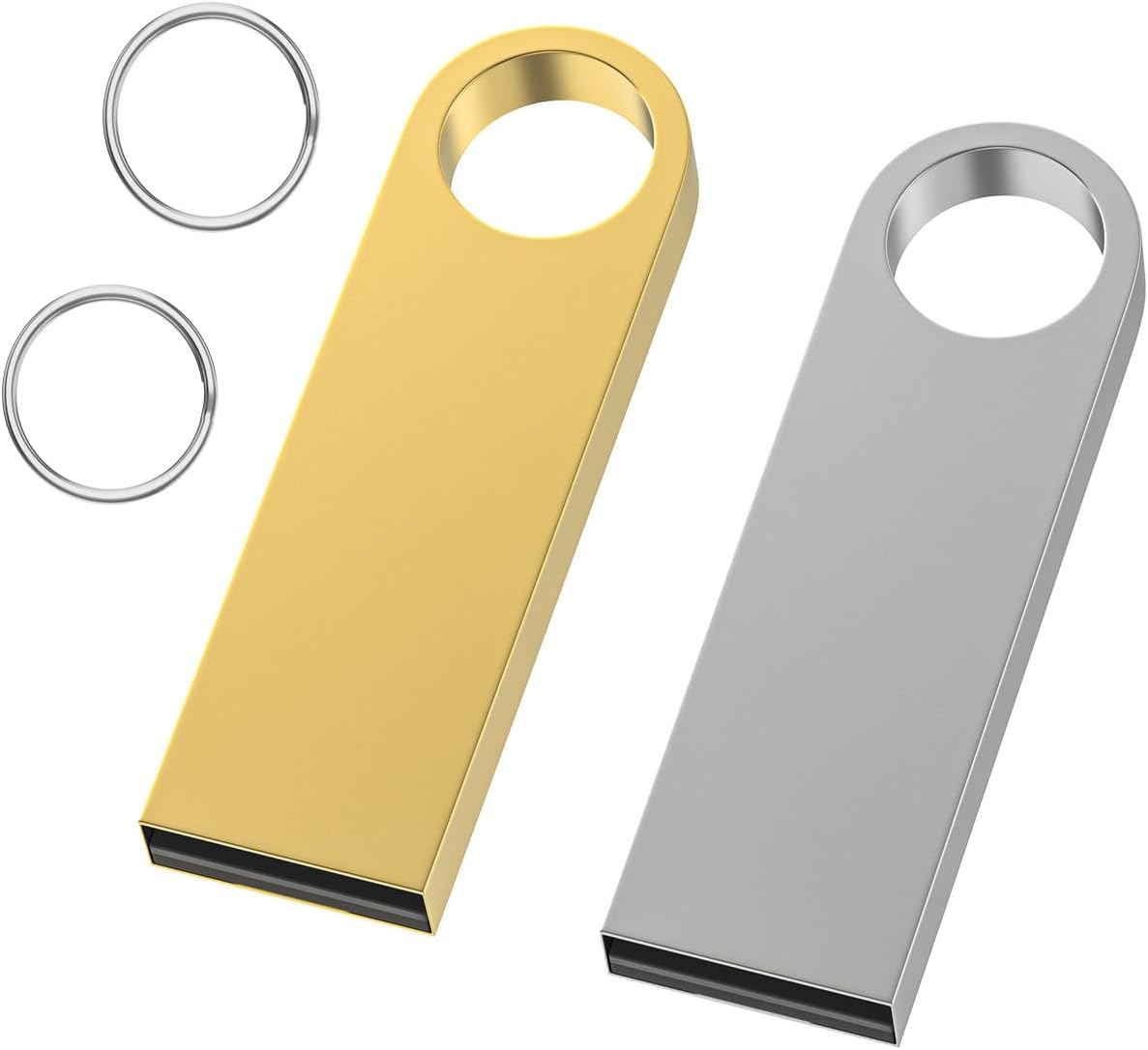 16GB USB Flash Drive 2 Pack, Wooolken Sleek Metal USB 2.0 Thumb Drive by Wooolken