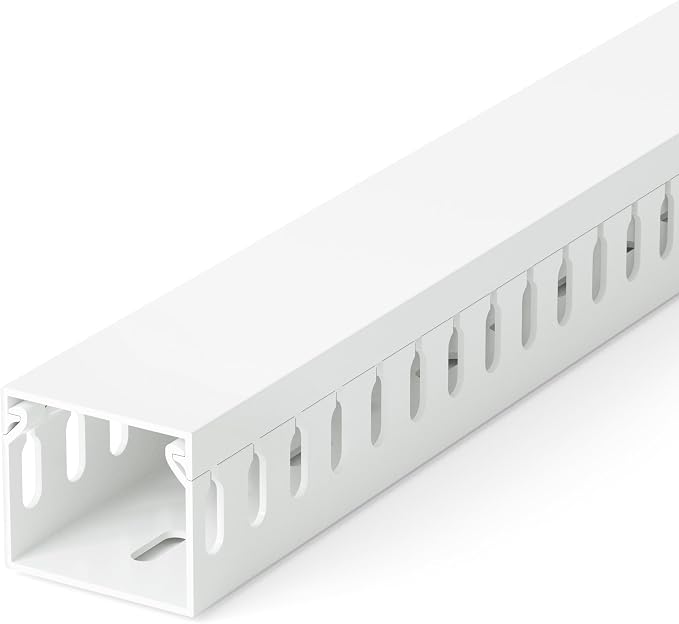 1.4"H x 1.6"W Cable Raceway, 12ft Under Desk Wire Management Channel, White | Slotted Wire Duct, 4 Pack (3 ft Each), Heavy-Duty PVC Cable Management for Server Racks, Network Cables & Electrical Cabinets - Image 7
