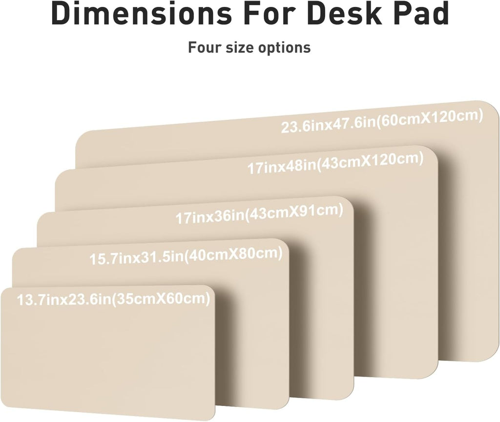Aothia Faux Leather Desk Mat – Large Mouse Pad, Non-Slip PU Leather Blotter, Waterproof Writing Surface for Office and Home (Beige, 47.2" x 23.6") - Image 5