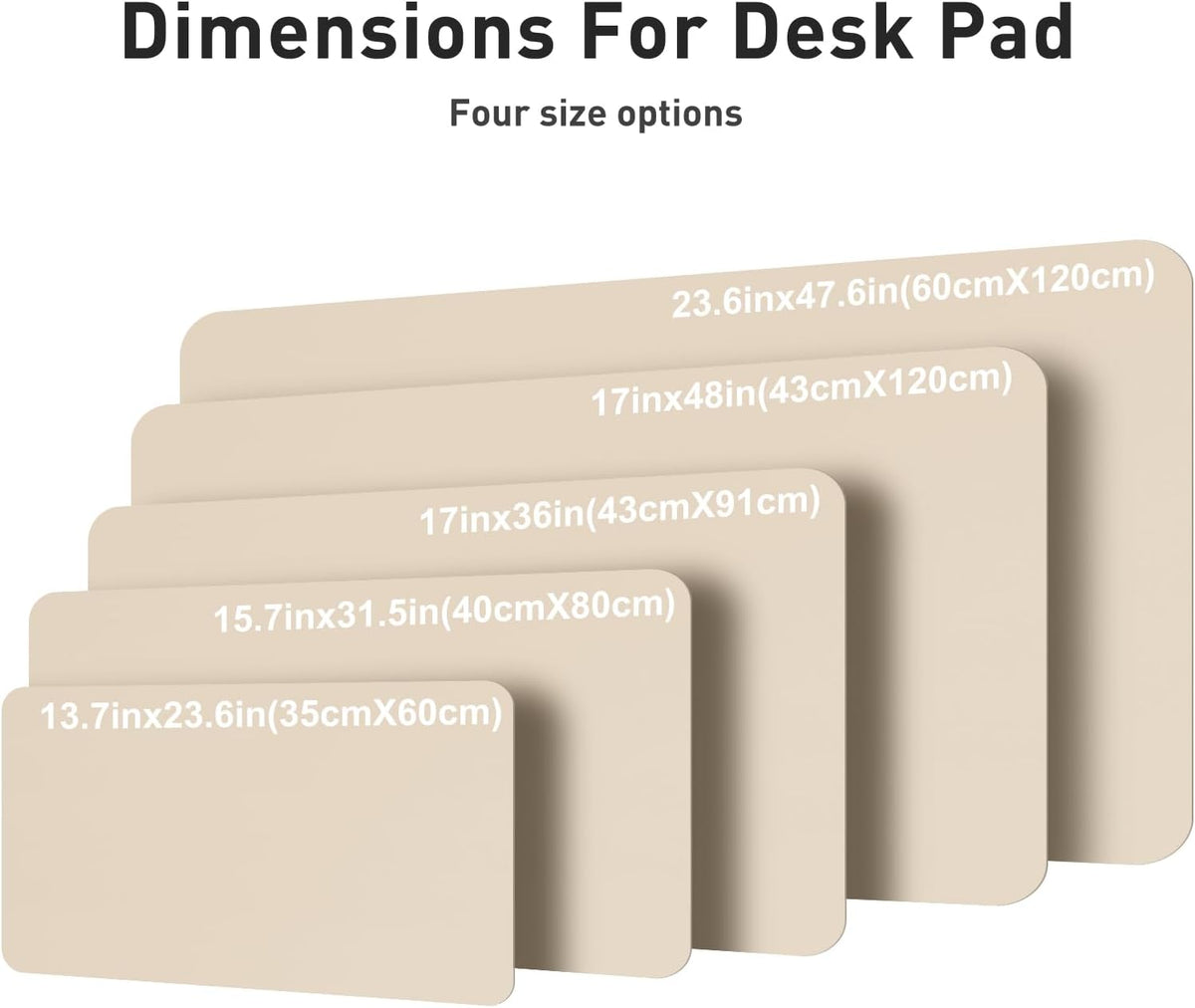 Aothia Faux Leather Desk Mat – Large Mouse Pad, Non-Slip PU Leather Blotter, Waterproof Writing Surface for Office and Home (Beige, 47.2" x 23.6") - Image 5