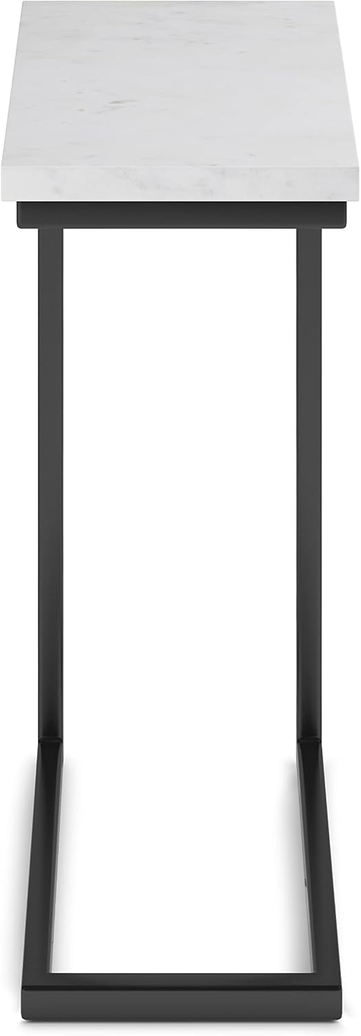 SIMPLIHOME Skyler 18" Wide C-Side Table in White Marble - Image 5