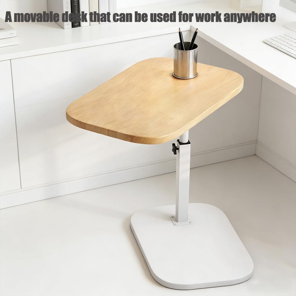 2 Set Pedestal Adjustable c Table for Small Spaces，C Shaped End Table Desktop can Turn 360° and the Height of the Sofa Small TV Tray Table Can be Adjusted for Couch - Image 7