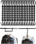 Mr. Pen- Space Saving Hangers for Clothes, 20 pcs, Black | Plastic Multi Clothes Hangers Space Saving, 6 Slots, 360° Rotating Hooks by MrPen