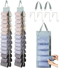 DHSFKBE Legging Organizer Storage - 2PCS T Shirt Organizer, Hanging Closet Organizers and Storage with 26 Roll Independent Compartments for Yoga Pants, Towel, Bathing Suit (Grey) by DHSFKBE