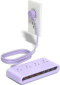 Power Strip with USB Port - 4AC & 6 USB(3USB C), Outlet Extender 5FT | Flat Plug Extension Cord with Multiple Outlets, PD20W Bedside Charging Station for Multiple Devices - Travel Home Office by VPSUN