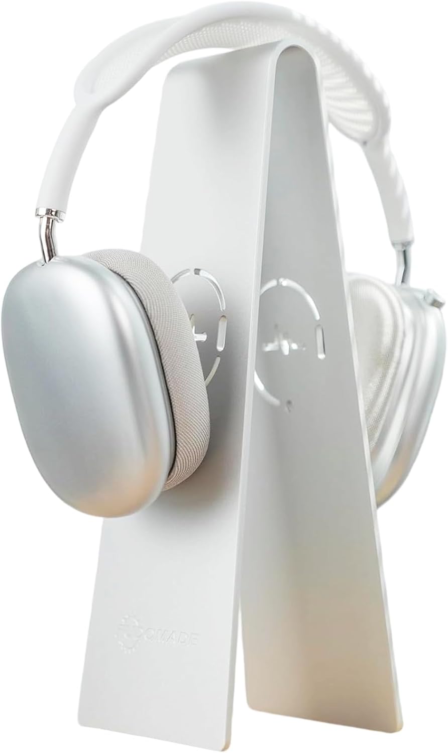 Aluminum Headphone Stand, Universal Headset Holder for Desk, Gaming Headphone Hanger with Anti-Slip Base, Compatible with Over-Ear & On-Ear Headphones (White) by FANEVER