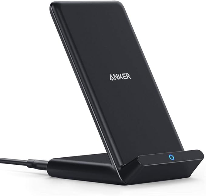 Anker 313 Qi-Certified 10W Max Wireless Charger Stand | Fast Power for iPhone 15 / 14 / 13 / 12 / 11 / X / 8, Galaxy S23 / S22, and More (Micro-USB Cable, Adapter Not Included) by Unknown