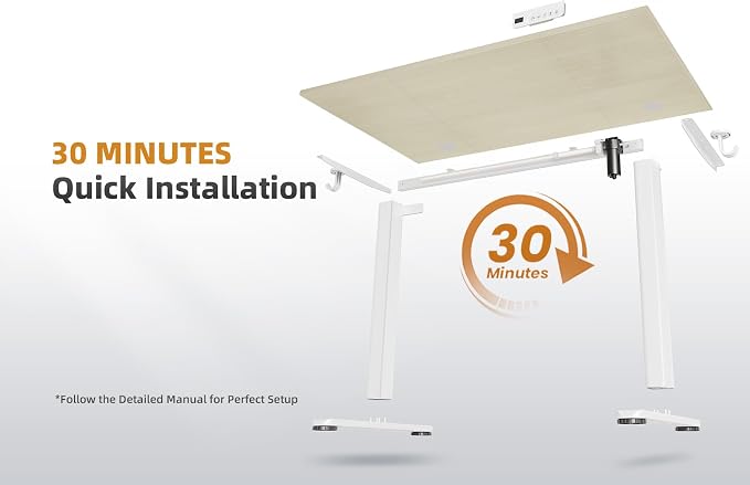 YDN 48 x 24 Inch Nature Electric Standing Desk | Adjustable Height, Sit Stand, Cable Management, Ergonomic, Home Office - Image 9