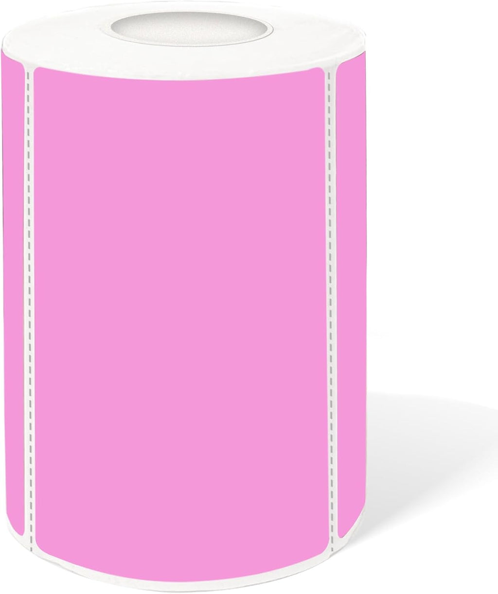 2×3 Inch Pink Removable Thermal Labels,Writeable,Removable,Thermally Printable,300 Sheets per Roll with Perforated Lines by Yeachlaing