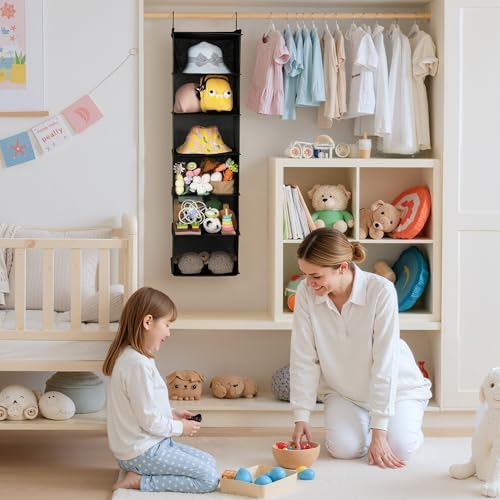GRANNY SAYS 6-Shelf Hanging Closet Organizer, Foldable Storage, Black | No-Sag Support, Keeps Clothes Neat, Folds Flat, Fits RV, Dorm & Small Closets - Image 2