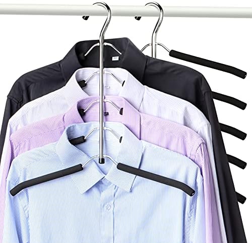 Hangers Space Saving Clothes Hanger 2 Packs | Non Slip Padded Coat Hanger 5 Layers Heavy Duty Stainless Steel Sweater Shirt Hanger Closet Storage Organizer by Hangerspace