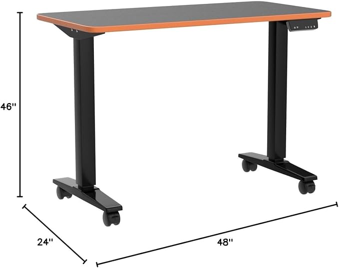 Monomi Electric Standing Desk 48”x24”, Height Adjustable Desk with Wheels - Image 3