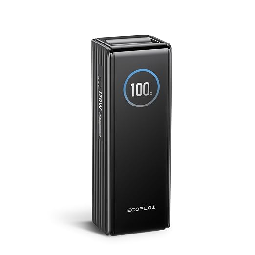 EF ECOFLOW Laptop Power Bank, 25,000mAh 170W Portable Charger with Dual 140W USB-C Ports, Smart Display, Flight-Approved for Travel, Fast Charging for iPhone 17/16 Series, MacBook, Samsung and More by Unknown