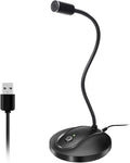USB Microphone, 360 Degree Adjustable Gooseneck Design, Mute Button & LED Indicator, Noise-Canceling Technology, Plug & Play, Compatible with Windows & MacOS by JOUNIVO