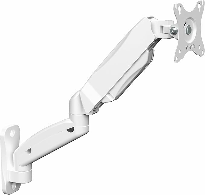 VIVO Single Monitor Counterbalance Wall Mount for 32 inch Screens up to 19.8 lbs, Full Motion, Max VESA 100x100, White, MOUNT-V001GW by Unknown