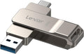 Lexar D40E 256GB Dual USB 3.2 Gen 1 Type-C Jump Drive, Champagne Silver by Lexar