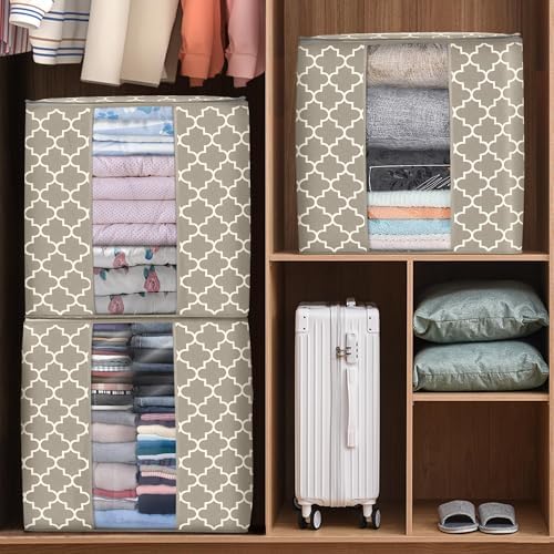 Storage Bags 6 Pack 100L Clothes Organization and Storage Containers | Large Blanket for Comforters,Bedding, Foldable Organizer with Reinforced Handle, Clear Window, Sturdy Zippers - Image 6