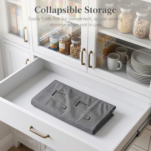 Lifewit 1 Pack Over the Door Organizer, 5 Section Clear Window Hanging Storage with 4 Side Pockets, Sturdy Anti Tilt 40 lbs Load Behind Door for Closet, Bedroom, Bathroom, Nursery, Dorm, Dark Gray - Image 6