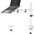 UPGRAVITY White Laptop Desk Mount with Vented Tray for Notebook up to 17 inch, Fully Adjustable Single Laptop Arm Stand Holds up to 17.6 lbs, Clamp on/Grommet Mounting | Fully Adjustable Single Laptop Arm Stand Holds up to 17.6 lbs, Clamp on/Grommet Mo... by UPGRAVITY