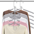 Space Saving Shirt Hanger 5 in 1 Non Slip Coat Hanger Grey 2 Pack | Multi Shirt Hanger, Stainless Steel, Eva Foam Padded, 2 Ways to Hang, Easy Access, Wrinkle Free, Closet Space Saver by Lomrsiul