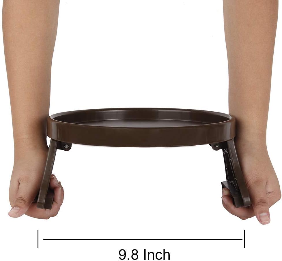 NDL Sofa Armrest Clip Table – No-Slip Couch Tray for Drinks, Snacks, Remote, Gamepads, Adjustable Armchair Table for Living Room, Bedroom, Dorm – Fits Most Armrests - Image 3