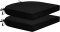 HARBOREST Outdoor Chair Cushions Set of 2, Water Resistant Patio Chair Cushions with Ties, Outdoor Seat Cushions for Patio Furniture, 17"x16"x2", Black by HARBOREST
