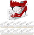 Shoe Slots Organizer 10 Pack - Shoe Stackers,3 Levels Adjustable,Space Savers 50%,Double Layer Holders for Closet (Transparent),Organizador de Zapatos by Tgzwme
