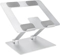 Amazon Basics Sturdy and Portable Ergonomic Laptop Stand for Desk, Height Adjustable Riser with Ventilated Cooling, Foldable, Fits all Laptops up to 15.6 Inch, Silver by AmazonBasics