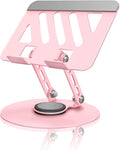 360° Rotating Tablet Stand - Pink |Adjustable Dual Rotary Shaft,Folding Design | Fits iPads & Tablets Up to 13" | Ideal for Work,Painting,Office,Travel,Home by ZSAUTHREE
