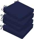 Basic Beyond Outdoor Chair Cushions for Patio Furniture, Waterproof Outdoor Seat Cushions Set of 4 19 x 19, Patio Chair Cushions Set of 4 with Ties and Handle, Navy Blue by BasicBeyond