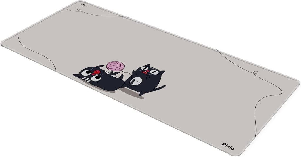 Pixio Mouse Pads - 36 x 16 inch XXL Playful Cats (Center) Beige Multifunctional Large Desk Mats for Gaming, Office, Desktop Anti-Slip Waterproof Washable Computer Mouse Mat - Image 5