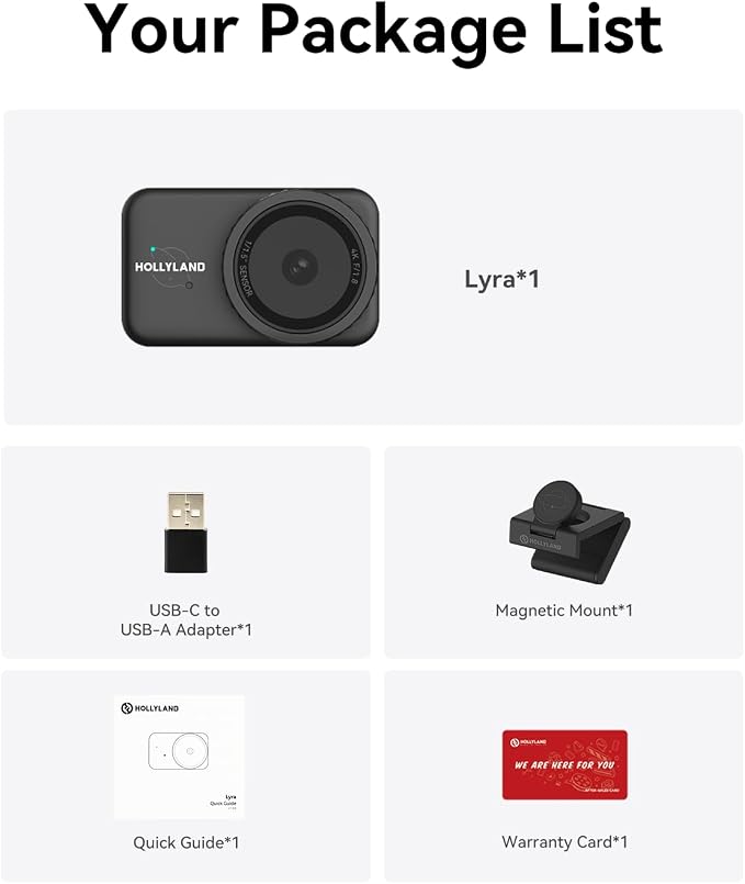Hollyland Lyra Webcam UHD 4K Webcam for PC, 1/1.5" Sensor, Auto Framing, PDAF, Control for Live Streaming, Video Calls, Gaming, Works with Zoom, Teams, Twitch & More | 1 1.5' Sensor, Auto Framing, Works with Zoom, Control for Live Streaming, Video Calls - Image 9