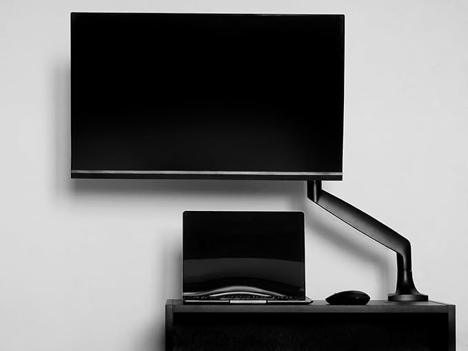 Monoprice Single Monitor Adjustable Gas Spring Desk Mount - Black, Supports Up to 34 inch Monitors, 19.8 LBS Display Weight, Smooth Full-Motion Black - Workstream Collection - Image 5