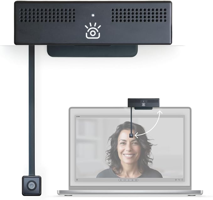 iContact Camera ProMini 4K Eye Contact Webcam for Laptops Under 20in | Eye Contact, Noise Cancelling Mic, Plug and Play USB, Zoom Certified, Pro Camera Secure by iContactCamera