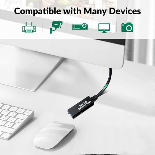 75FT USB 3.0 Active Extension Cable, Long USB Extension Cord A-Male to A-Female, With High-Speed Data Signal Amplifier, Compatible With Quest 3.VR,Rift.360 Kinect. Xbox,Webcam.PS4 HD Camera or More - Image 6