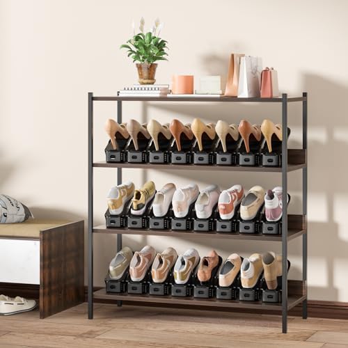 Neprock Shoe Slots Organizer,Shoe Storage Organizer Shoe Rack for Closet Organization,Shoe Slots Organizer De Zapatos Shoe Hoder Space Saver for Entryway(12 Pack)(Black) - Image 7