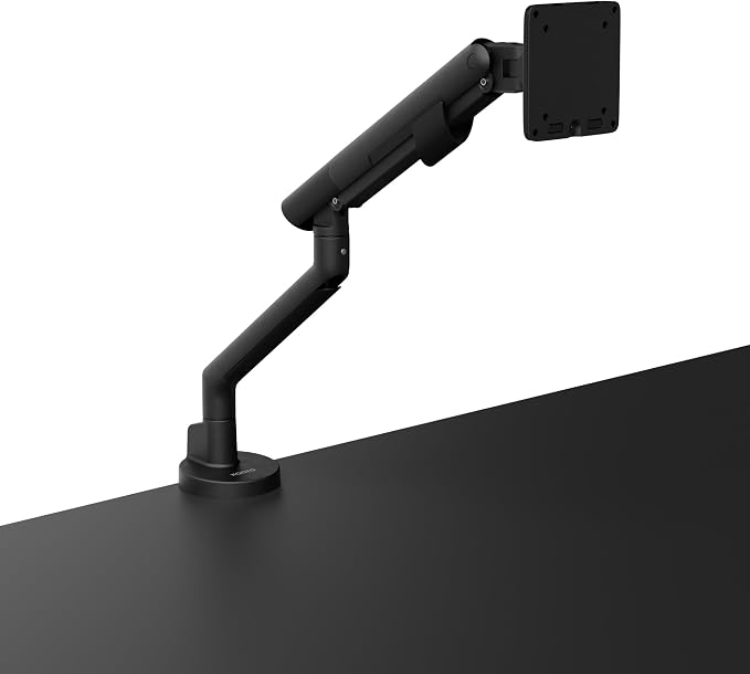 Kanto DM1 Single Monitor Desktop Arm for 17” - 40” Flat, Curved and Ultrawide Monitors | 4.4 to 22 lb Weight Capacity | On-the-Fly Height Adjustment w/Spring Arm | Easy Install | Black by Kanto