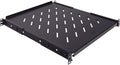 Vented 4-Post Shelf, Adjustable, Black, 550 mm Depth, 1U, 242 lbs, Cold Rolled Steel, CE Compliant by NavePoint