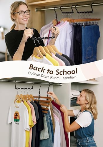 HOUSE DAY Closet Organizers and Storage 12 Pack, College Dorm Essentials | Back to School, Closet Organizers and Storage for Dorm, Apartment, Space Saving Hangers for Closet Organization - Black - Image 4