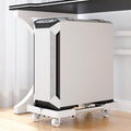 White Mobile CPU Stand, Adjustable PC Tower Stand by Niciksty