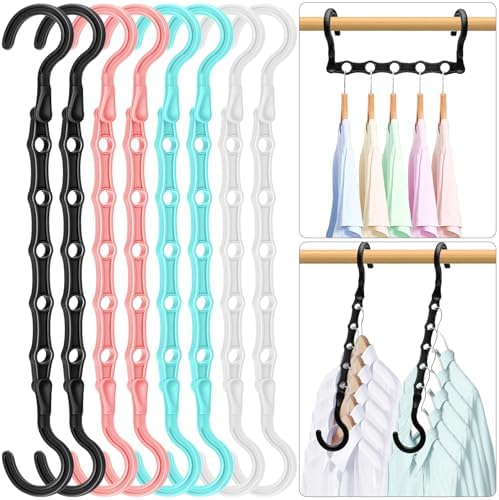Closet Organizers and Storage, Magic Space Saving Hanger for 40 Heavy Clothes, Smart 360° Swivel Hook Cascading Hangers, Closet Organization Clothes Hangers, College Dorm Room Essentials for Girls | Upgraded Space Saving Hangers,Magic Closet Organizati... by MSHALADE