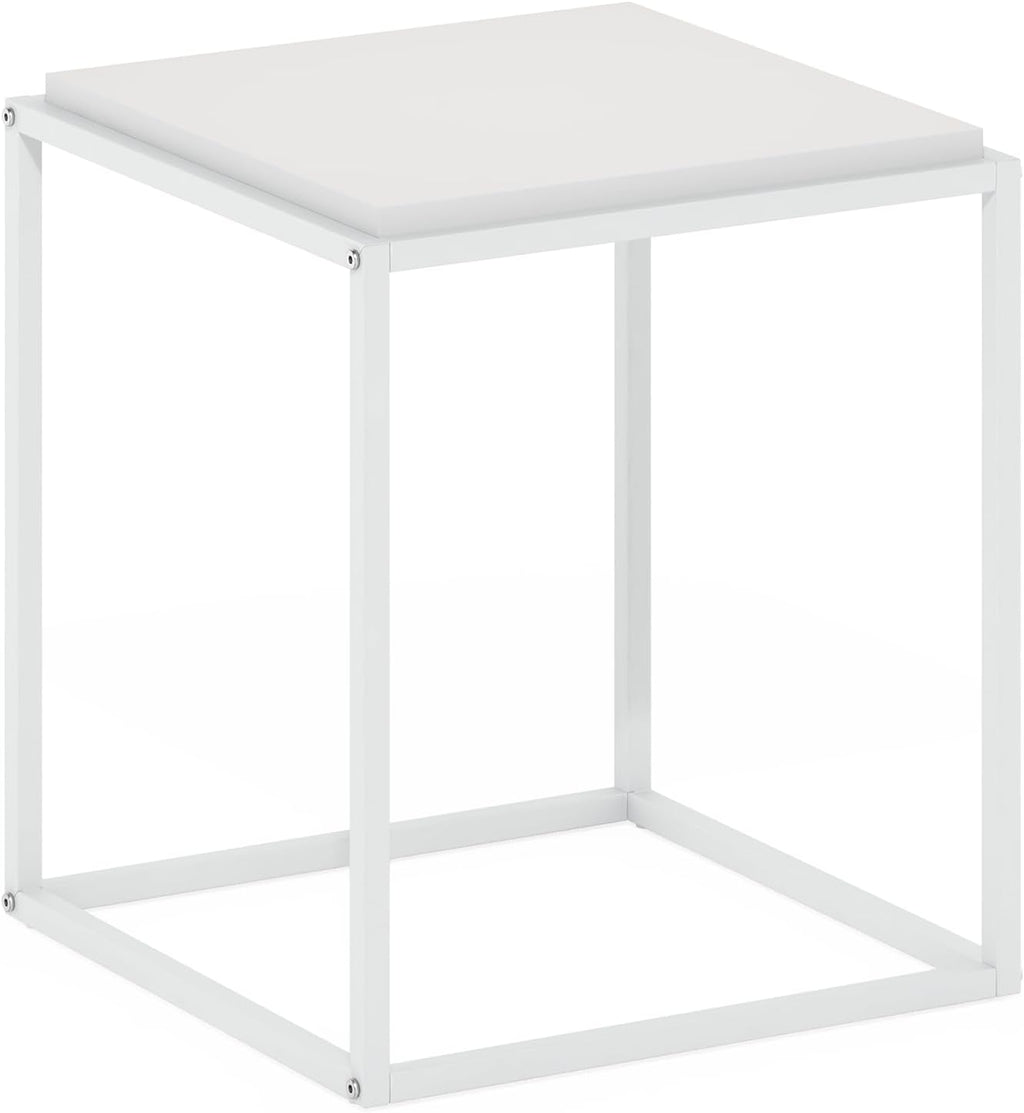Furinno Moretti Night Stand, 1-Tier Stackable Metal Frame Nightstand, Side Table, End Table, Toolless Assembly, for Living Room, Bedroom, Solid White - Image 5