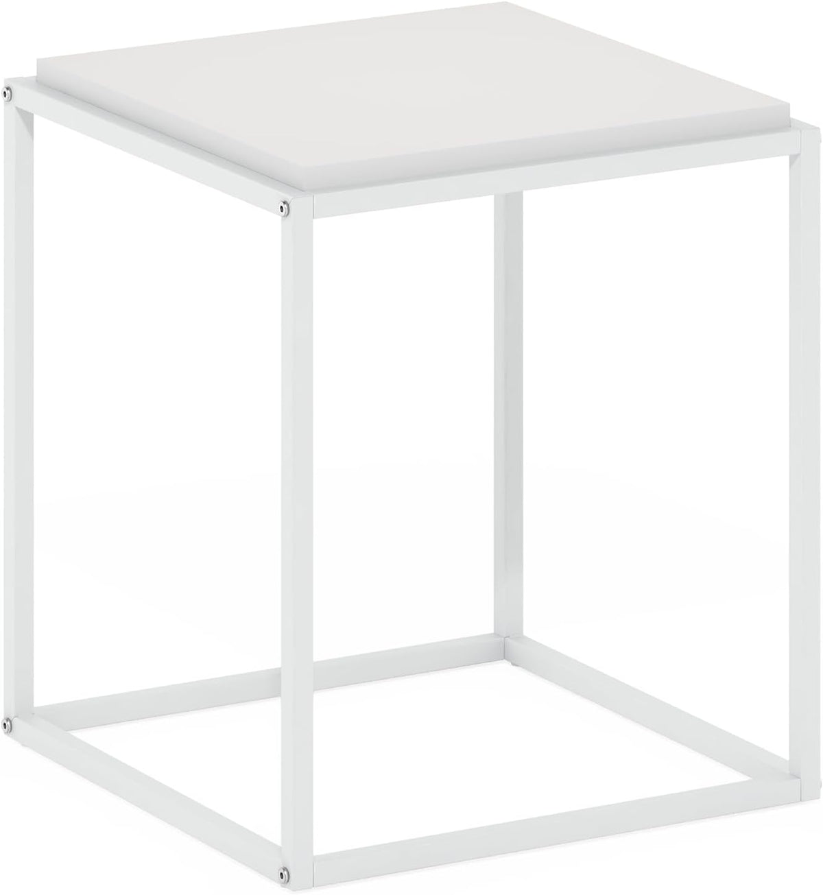 Furinno Moretti Night Stand, 1-Tier Stackable Metal Frame Nightstand, Side Table, End Table, Toolless Assembly, for Living Room, Bedroom, Solid White - Image 5