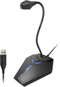 CMTECK USB Computer Microphone, Plug-and-Play, Studio-Quality for PC,Laptop | One-touch mute with LED indicator, noise-cancelling, 360° adjustable extra-long gooseneck desktop Mic. Works with Windows/Mac by CMTECK