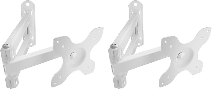 WALI TV Wall Mount Articulating 15 inch Arm, 2 Pack for Monitor TV, White | Fits 13-32" Monitor, VESA 75/100, Holds 33 lbs, Tilt/Swivel/Rotate for Optimal Viewing, Eases Neck Pain at Work, 1330LM-2W by WALI