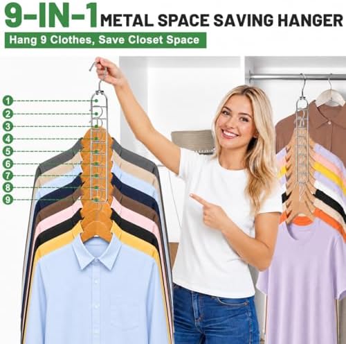 Space Saving Hangers 36-Hole Heavy Duty for Closet Organizers and Storage | Wide Slot Closet Space Saver, 360° Swivel Hook, Cascading Design for Wardrobe, Apartment, RV Storage, College Dorm Essentials - Image 3